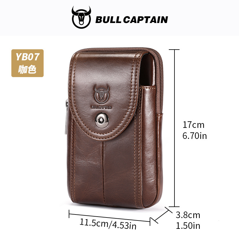 Capitán Niu cuero hombres cinturón de cuero multifuncional gancho cuero genuino 5.5.6.4.7 pulgadas teléfono móvil caja registradora bolso de la cintura