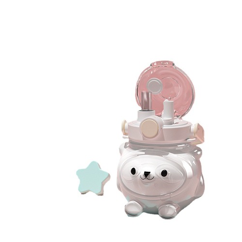 Bear Water Cup Girls Summer Large Capacity Cup with Straw Female High-Looking Water Bottle Portable Cute Children's Water Bottle