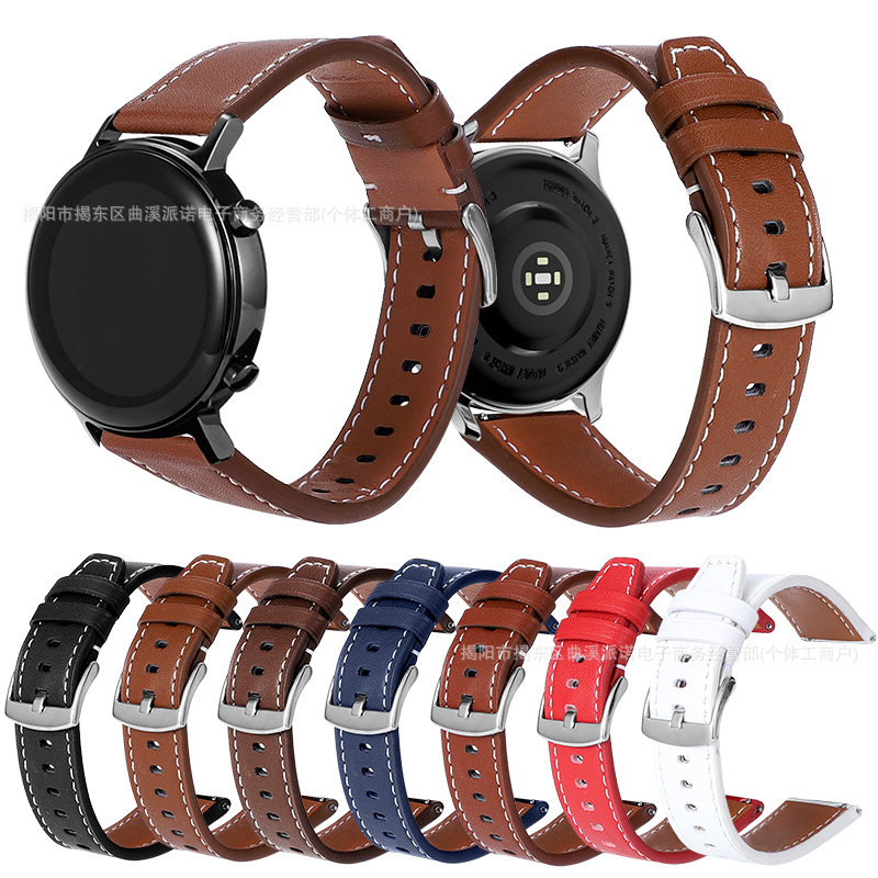 Suitable for Samsung Huawei Gt3/4/5 Watches, Genuine Leather Strap with Pin Buckle, New Smart Watch Strap, 1820-22mm Universal Suitable for Samsung Huawei Gt3/4/5 Watches, Genuine Leather Strap with Pin Buckle, New Smart Watch Strap, 1820-22mm Universal