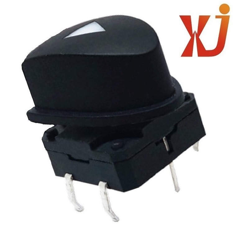 高品质带灯轻触开关  黑色按钮开关带灯6脚  三角形带灯按键开关