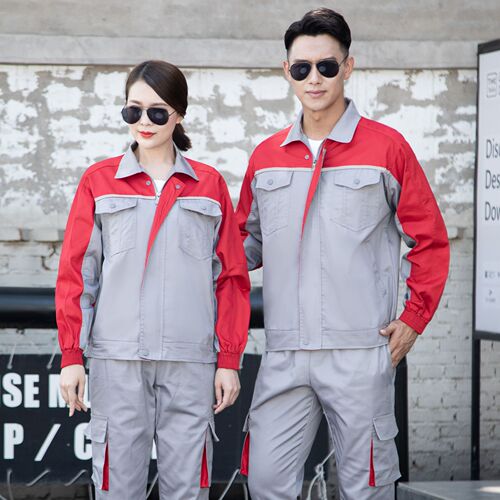 Workwear suit for men, spring long-sleeved auto repair suit, factory workshop work pants with elastic waist, workwear labor protective clothing