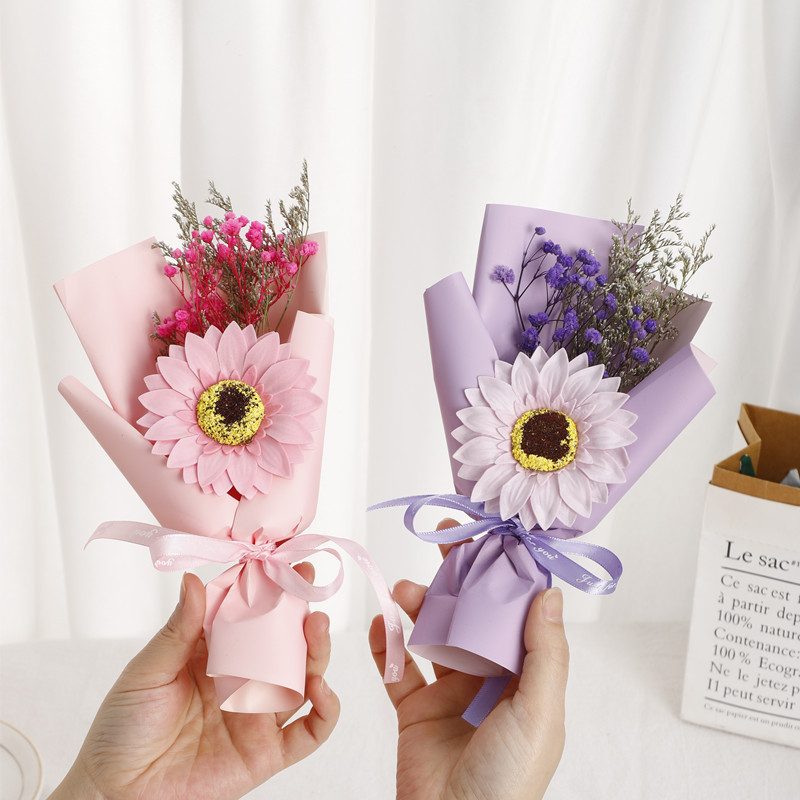 Sanba mini jabón flor pequeño ramo diosa Festival maestro girasol estrellado flor seca caja de regalo a juego al por mayor