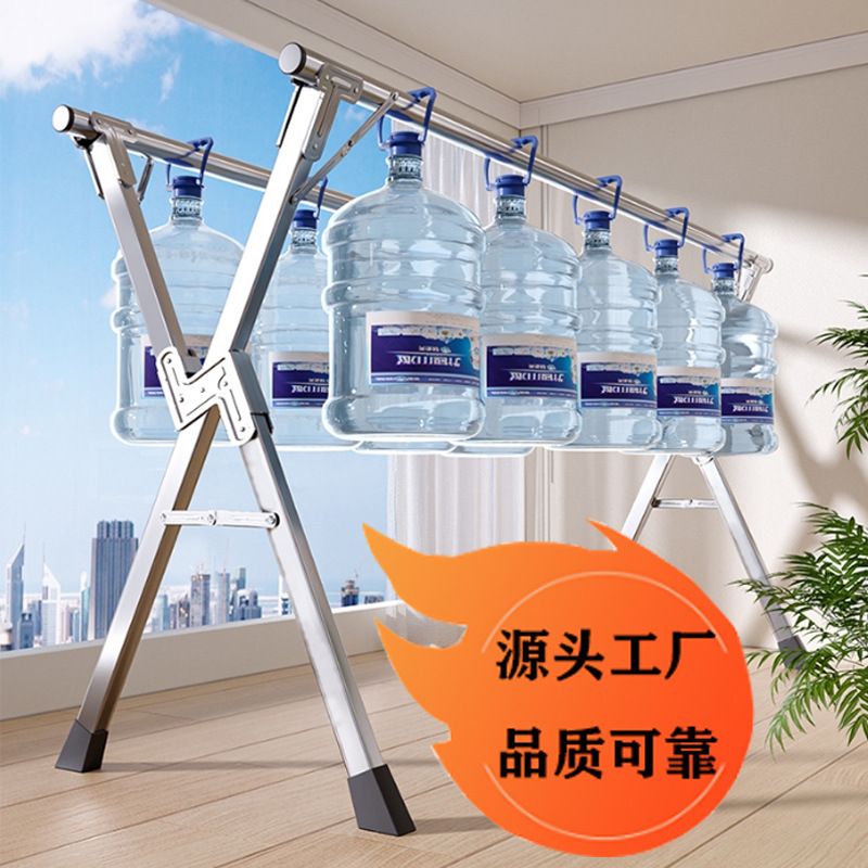 Sturdy Stainless Steel Folding Clothes Drying Rack for Indoor and Outdoor Use, Suitable for Home Balconies and Bedrooms, Retractable Quilt Drying Tool