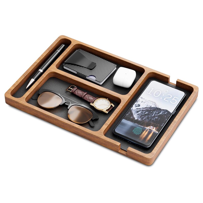 Solid Wood Desktop Storage Entrance Compartment Glasses Storage Box Organizer Box Bedroom Mobile Phone Headset Miscellaneous Storage Box