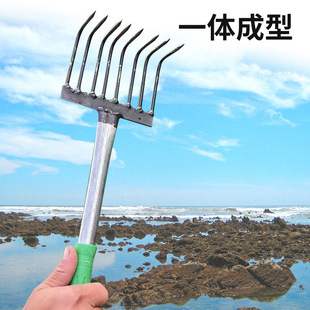 Sea-driving Tools Seaside Beach 6 Tooth Rake Digging Shells Clam Oyster Crab Clam Clam Aquatic Products Going to Sea X20