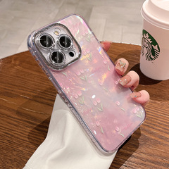 Shell Pattern Tulip iPhone 15 Case Apple 14 Pro Max Korean Style 13 Anti-Slip 12 Female 11 Trendy