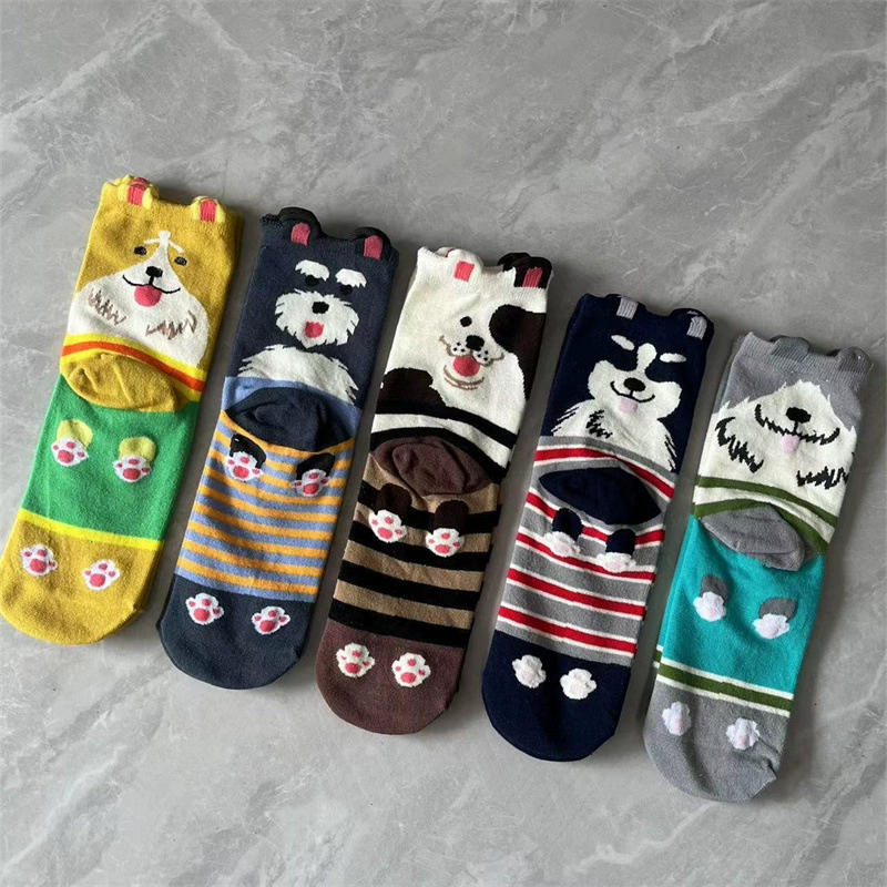 (Cross-border trading), Japanese three dimensional cartoon cute socks, Korean style, mid-length