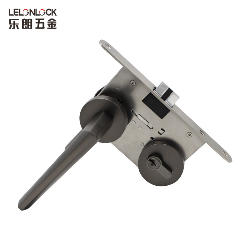 Cerradura de la puerta del dormitorio gris moderno cerradura de mano de aleación de zinc cerradura de puerta general cerradura de la puerta de madera maquinaria doméstica cerradura personalizada