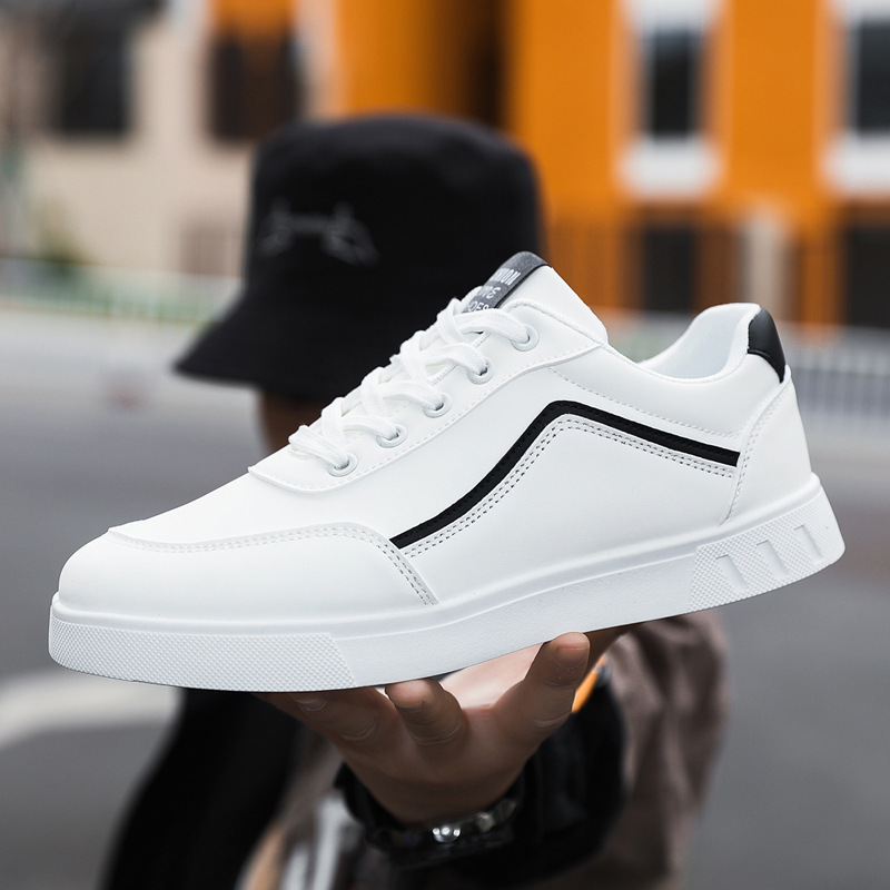 Cross-Border 2025 Large Size Export Special New Men's Shoes for All Seasons, Fashionable and Versatile Soft-Soled White Shoes