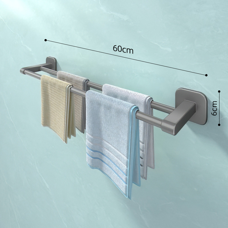 Toallero ponche libre baño doble barra colgante de pared Barra de Toalla baño sola barra de almacenamiento de rack inodoro estante de inodoro