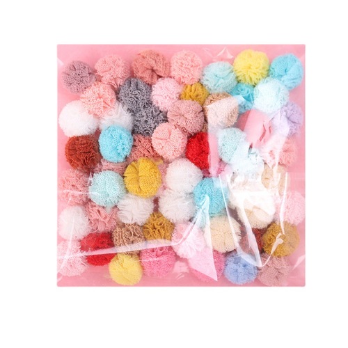 Cross-border hot sale 1cm Korean style elastic mesh ball flower ball lace mesh DIY hair ball accessories