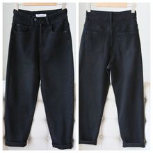 冬季加绒加厚黑色哈伦牛仔裤女新款高腰显瘦梨形弹力老爹大码女裤