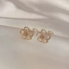Earrings, simple and elegant design, flowered