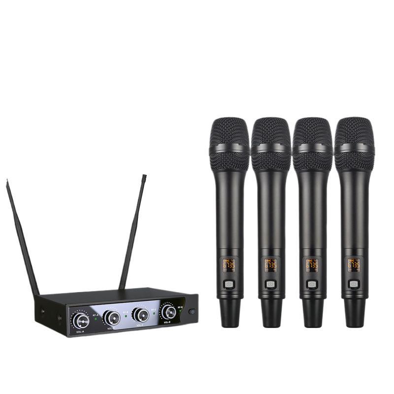 G9一拖四专业会议演出家庭无线话筒ktv直播声卡专用动圈麦克风k歌