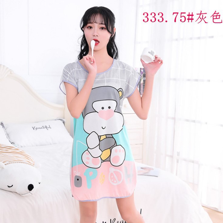 Camisón de verano pijamas de las mujeres de manga corta de dibujos animados lindo camisón Delgado desgaste del hogar Comercio exterior transfronterizo al por mayor