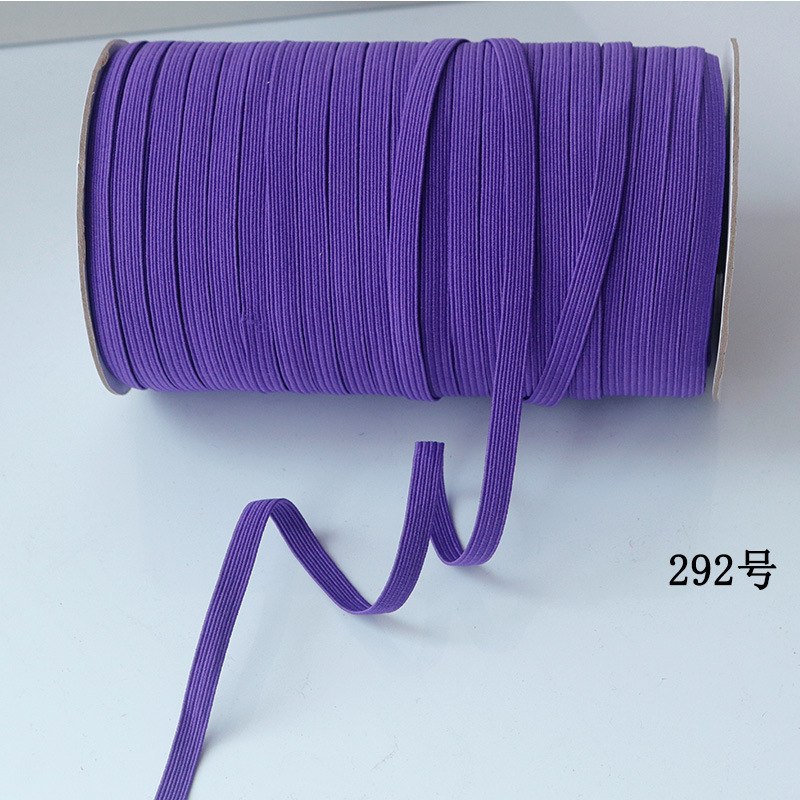 Fabricante color de alta elasticidad 6MM negro y blanco plano estrecho elástico para caminar banda elástica para caminar