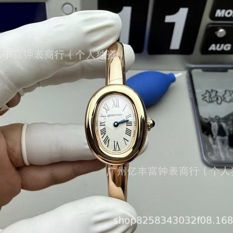 卡家手表女士新款浴缸系列手镯表椭圆形女表18K小金表防水石英表|undefined