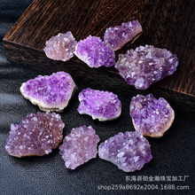 铂金瀚厂家直销  天然紫晶簇原石饰品矿标居家摆件工艺品