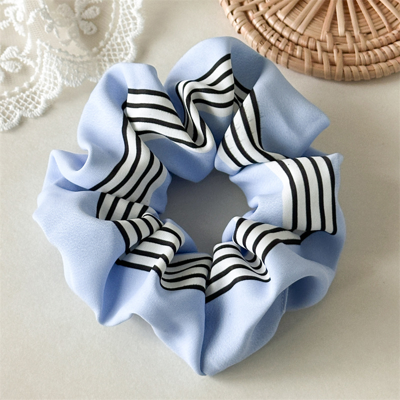 20g Weight Hair Tie Hair Accessories Type 1 Piece Quantity Casual, Holiday, Daily Occasion Cloth Material Stripe Pattern All Seasons Season Women's Gender Elegant, Sweet Style Elegant Sweet Women's Stripe Cloth Hair Tie 9
