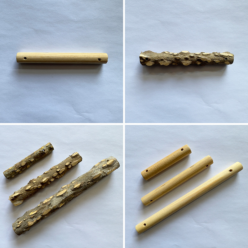 DIY 鸟玩具鹦鹉玩具配件 云梯 秋千 花椒木棒 圆木棒 两端打孔