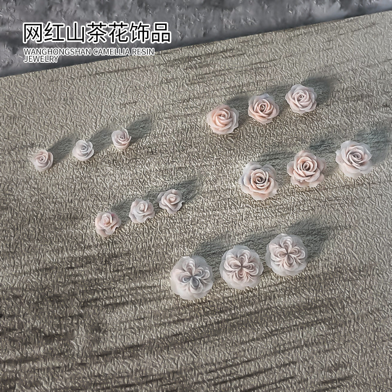 Net red new manicure camellia flower jewelry resin simple casual DIY nail accessories factory wholesale SZ654