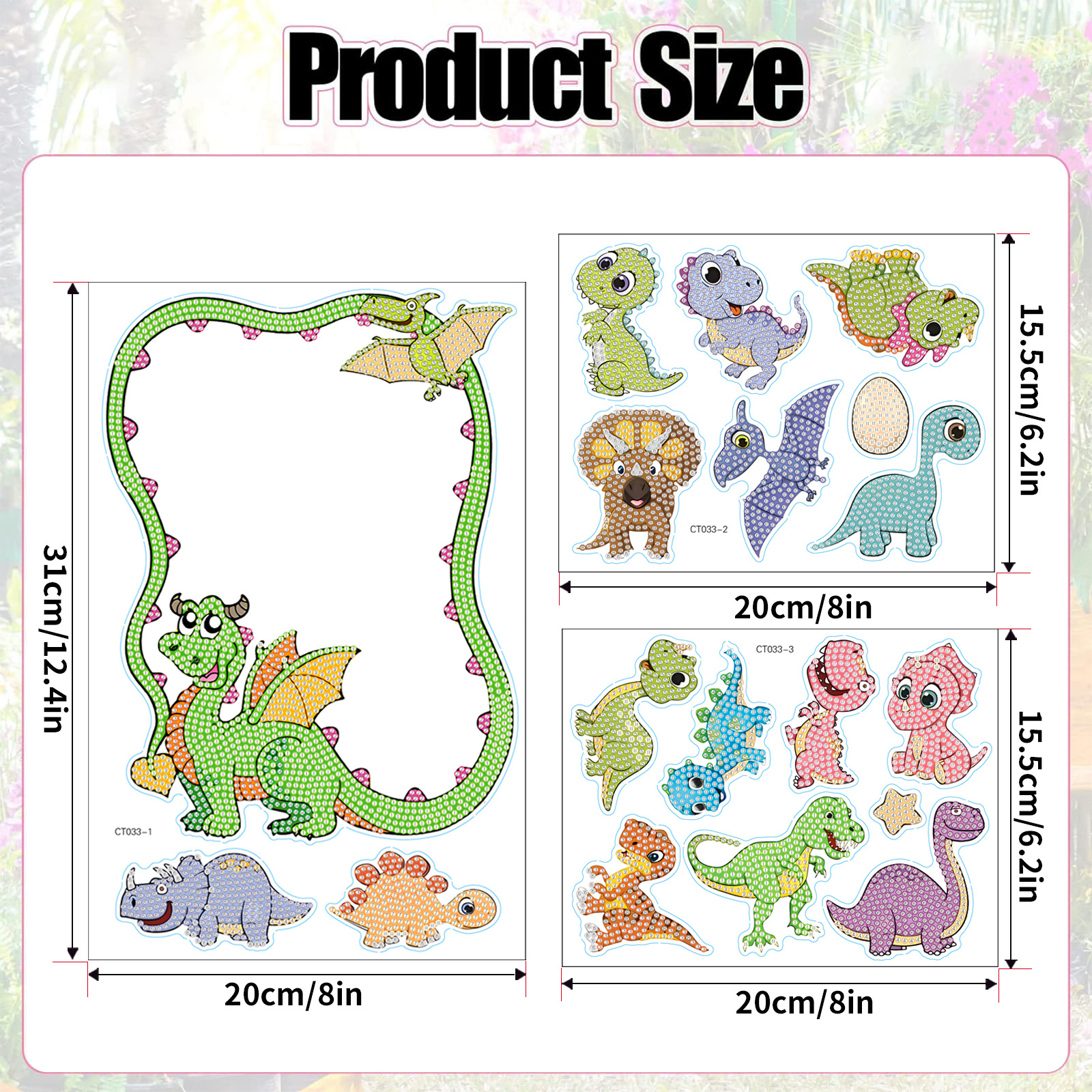 Dinosaurio adorable tablero de escritura dibujo de diamante pegatinas de refrigerador para niños hechos a mano diy creativo mampostería pegatinas juguetes