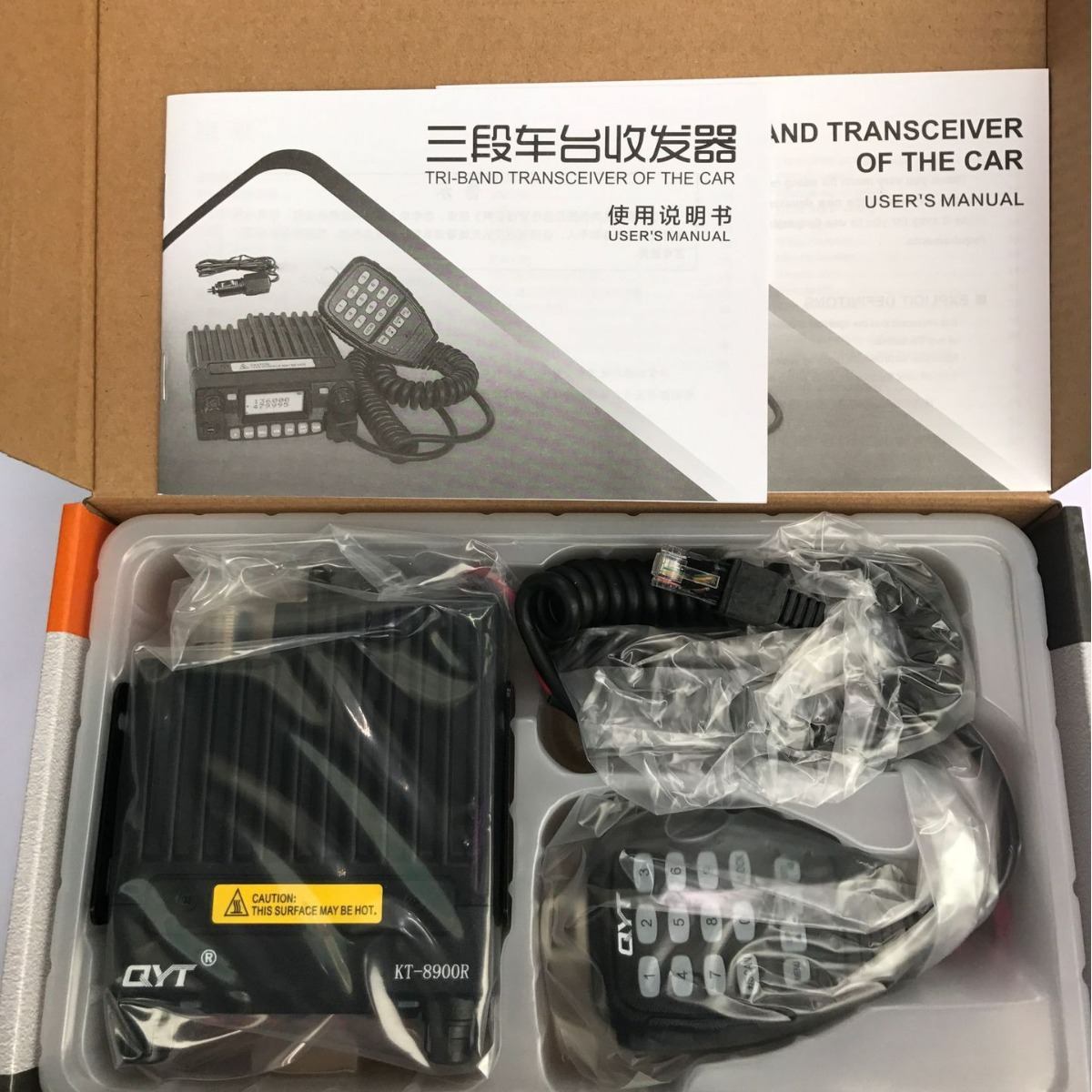 QYT quanyitong KT-8900R mini radio de coche 25W de tres frecuencias UV segmento Amateur Radio intercomunicador