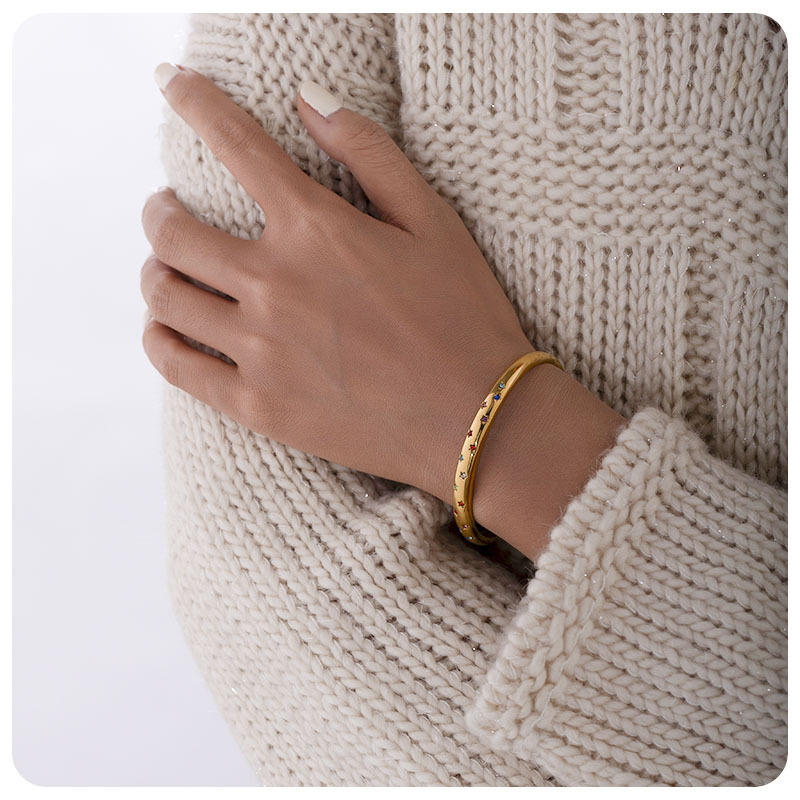 TENA Europa y América pulsera de estrellas de acero inoxidable de alto nivel nicho pulsera de anillo simple para mujeres moda natural joyas de acero de titanio