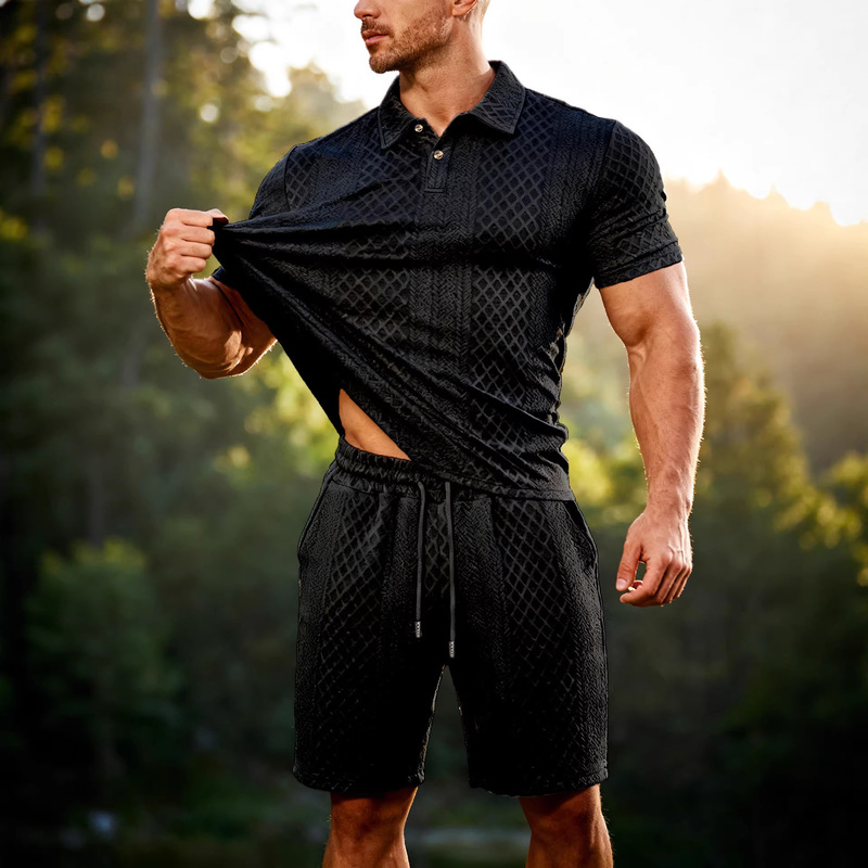 2026 Summer Men's Casual Sports Suit Polo+Shorts Set Summer Casual Sports Suit in Stock