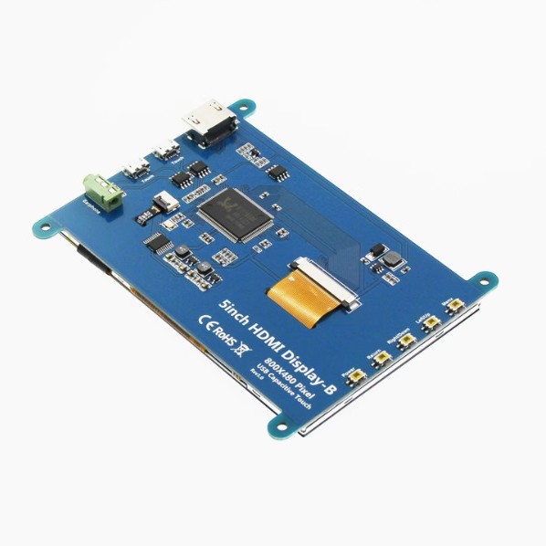 5寸树莓派HDMI显示屏 USB电容触摸显示器for Raspberry Pi 3B+/4B