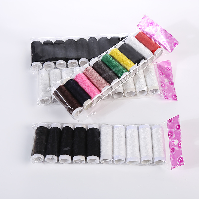 household Sewing thread suit colour Hand stitching Bagged Sewing thread Black and white needle and thread 10 Color stitching