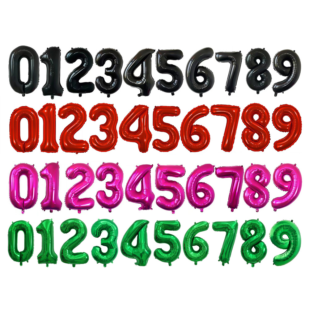 1000g Weight Balloon Event & Party Supplies Party Occasion Aluminum Film Material Number Pattern Print Craft Number Aluminum Film Balloon Party Balloons 无