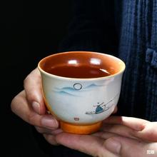 复古陶瓷建盏主人茶杯品茗杯厂家批发个人杯柴窑粗陶功夫茶杯柴烧