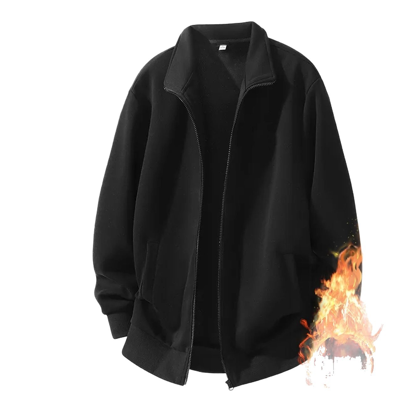 Chaqueta deportiva de terciopelo para hombres, suéter de primavera para hombres, cardigan de primavera para hombres, chaqueta de cuello vertical con cremallera sin sombrero
