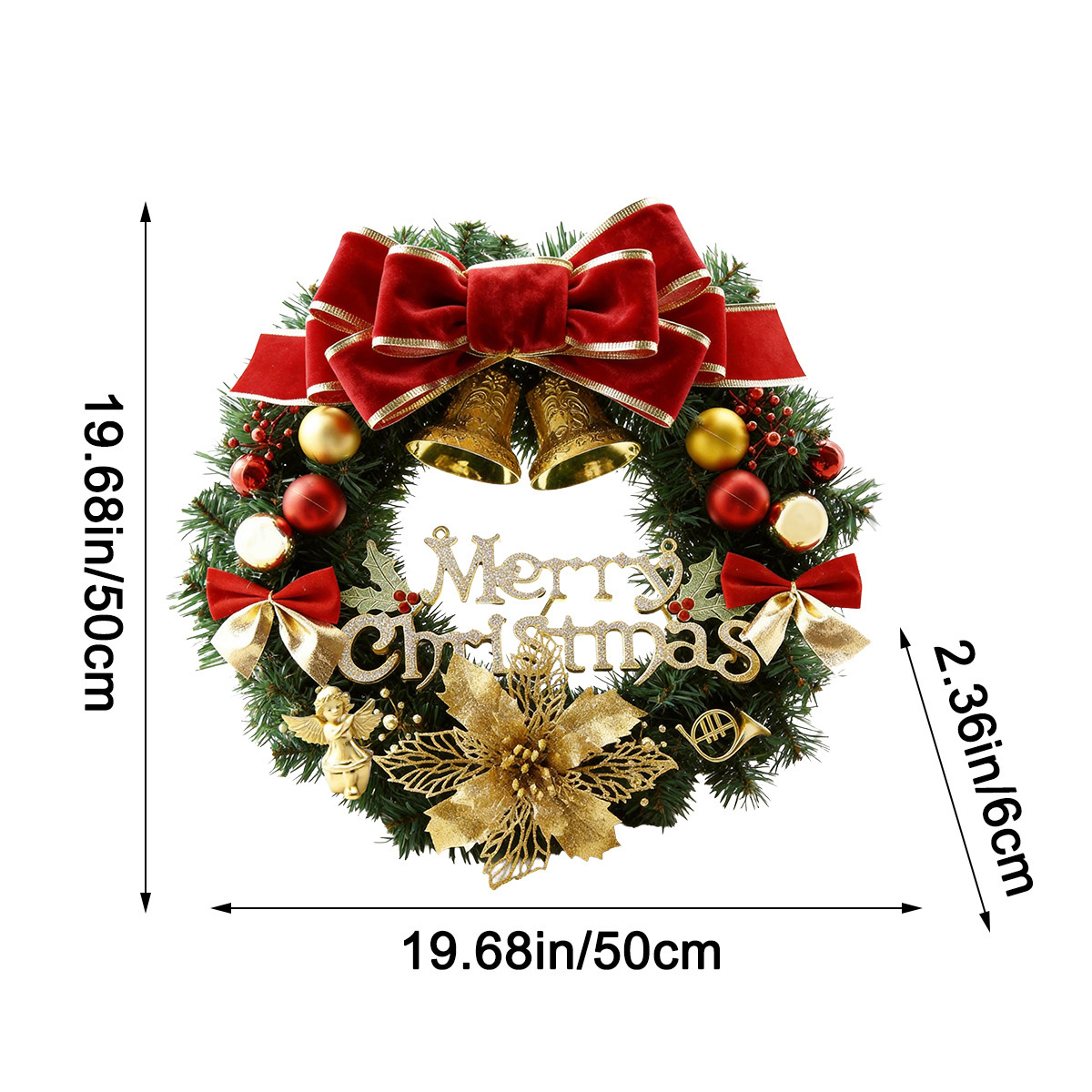 Corona Navideña Decorativa Plástico Decorativo