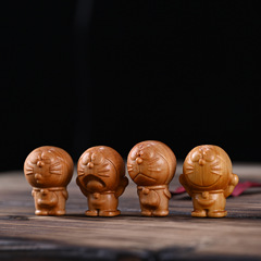 崖柏木雕叮噹貓哆啦A夢木質文玩手把件HelloKitty貓兒童卡通玩具