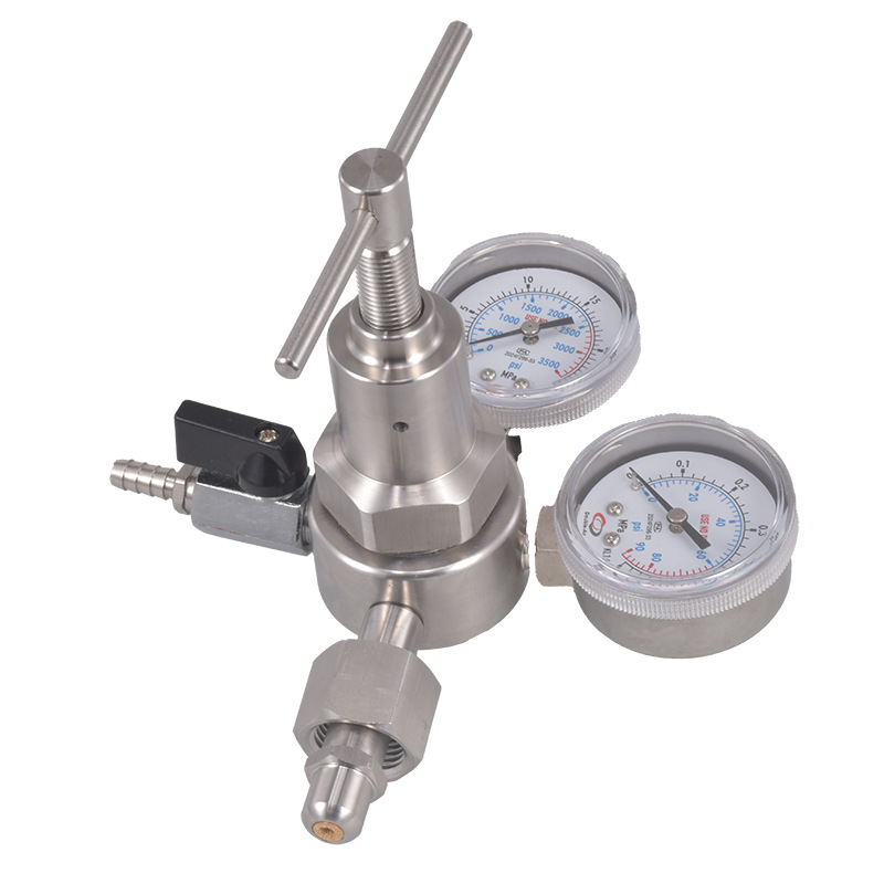 单级式氧气表减压器减压阀压力表全不锈钢本体正作用式调节阀钢瓶