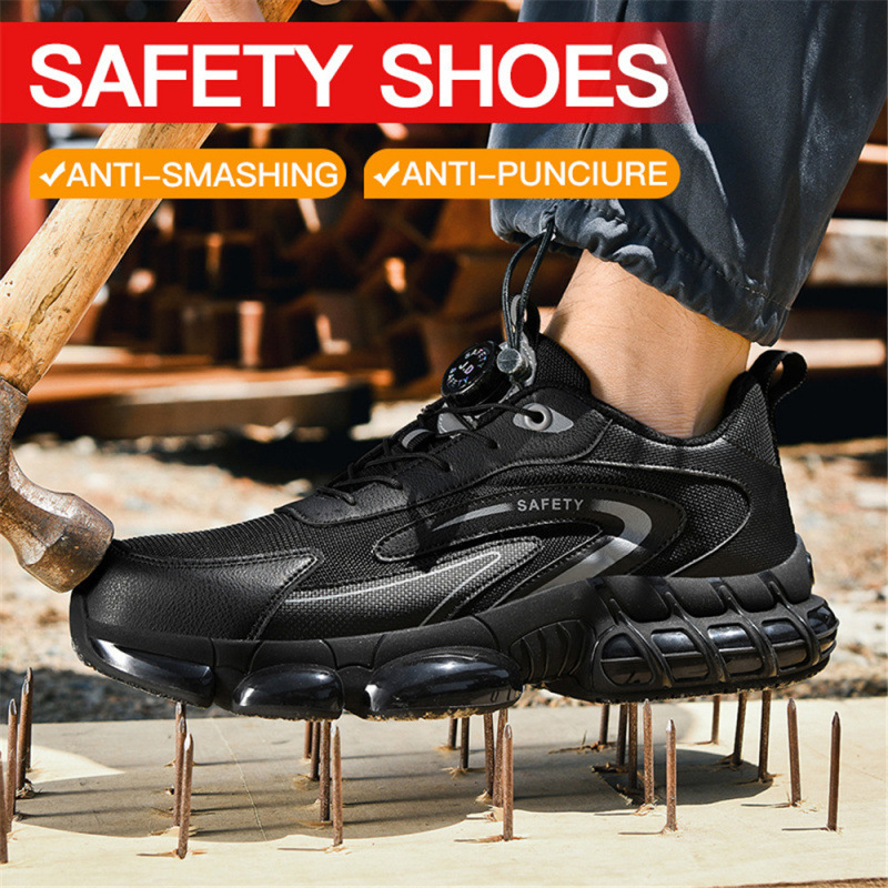 Men Special Work Shoes Men's Anti-Smash Anti-Puncture Steel Toe Lightweight Non-Slip Wear-Resistant Safety Work For Construction Site Fl Yknit_vogvips.com