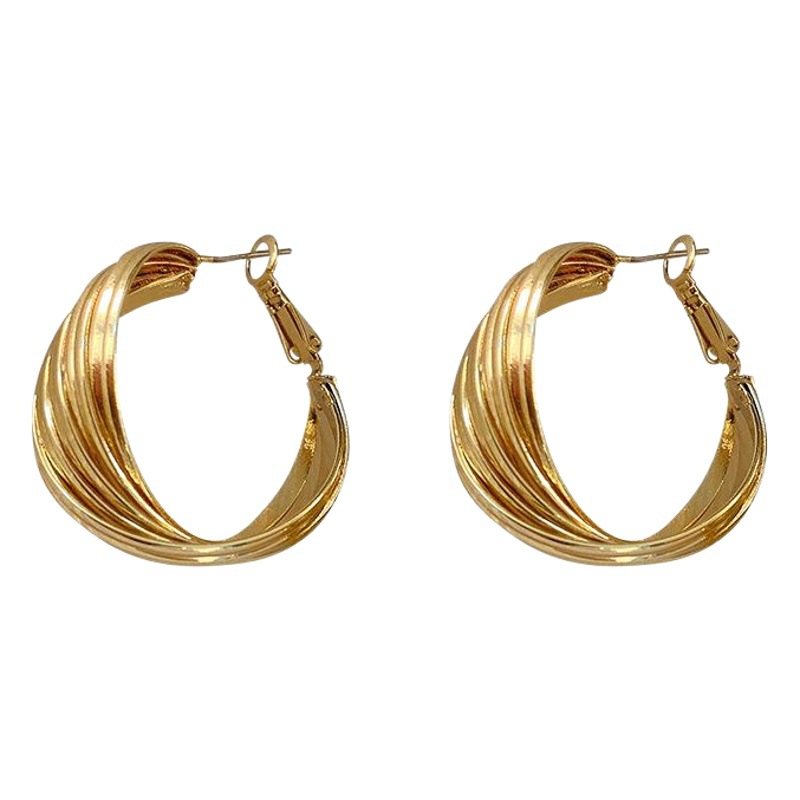 Aguja de plata 925 pendientes exagerados geométricos torcidos pendientes nuevos pendientes personalizados de moda pendientes de temperamento de moda al por mayor para las mujeres