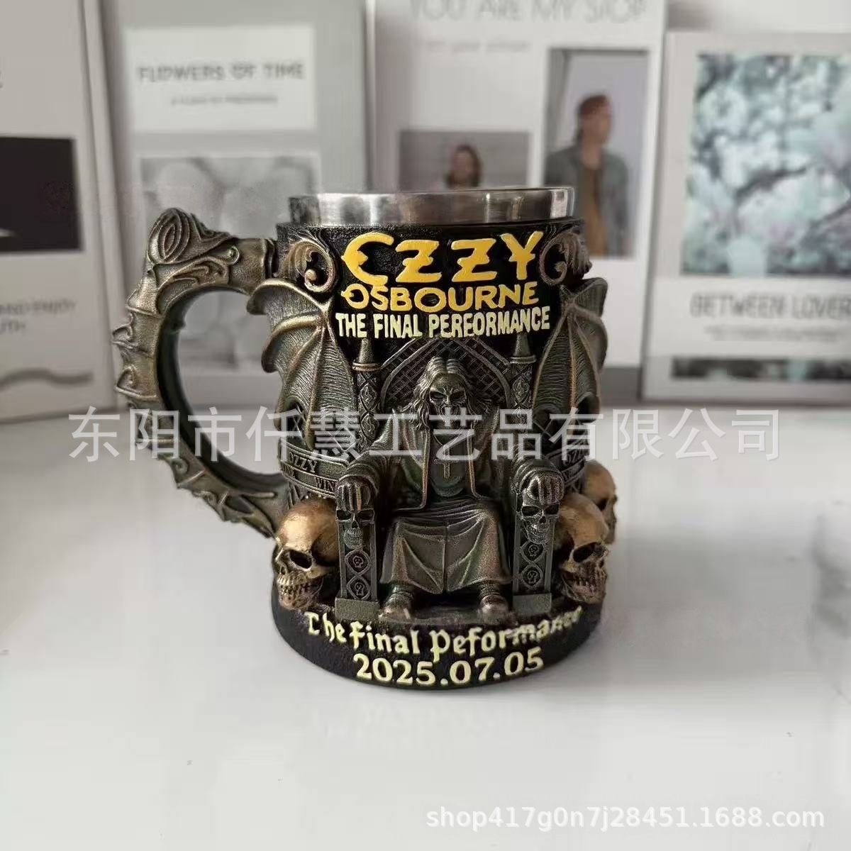 2025 explosión transfronteriza Halloween esqueleto hombre murciélago taza fábrica de resina diaria artesanía mayorista