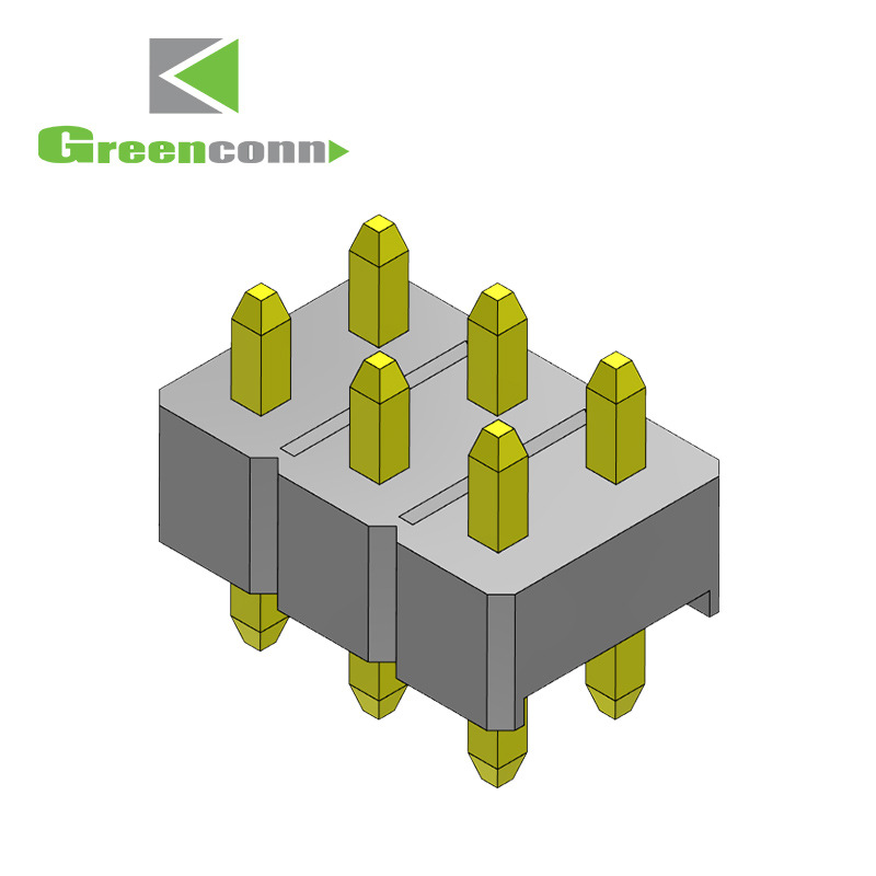 Greenconn间距2.54mm双排双塑直针排针连接器PCB通孔排针连接器