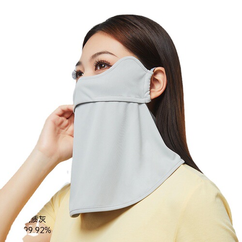 Summer ice silk sunscreen mask for women full face UV protection neck protection breathable cycling sunshade veil dustproof