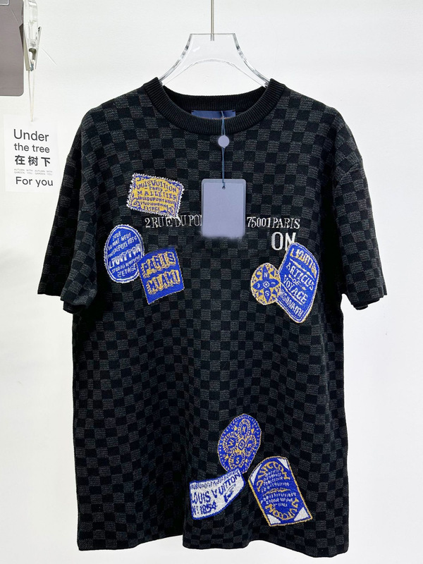 南油驴家正确版25夏季新款奢潮上衣徽章提花男女同款短袖针织T恤|undefined
