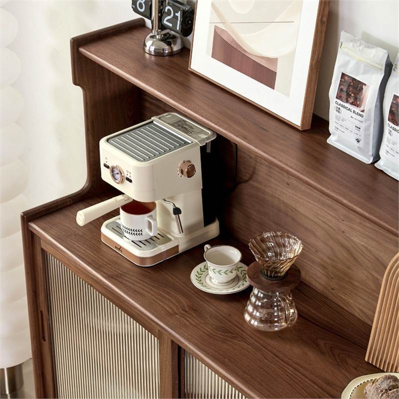 Gabinete de comedor de madera de nuez negra de América del Norte sala de estar multifuncional de almacenamiento de té moderno simple armario de madera maciza armario de almacenamiento