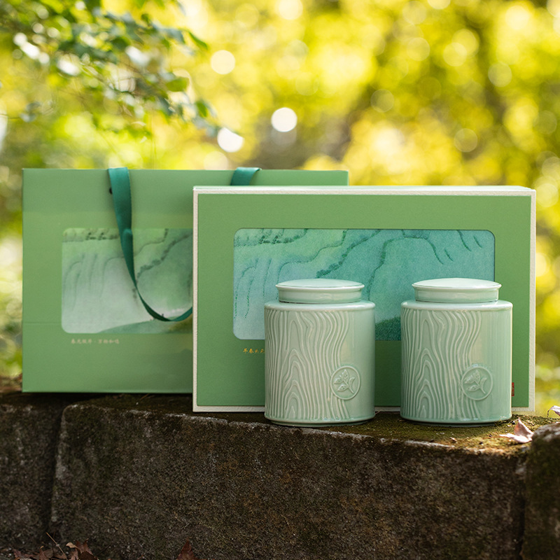 绿茶包装盒空礼盒陶瓷罐高档碧螺春白茶明前龙井通用礼品空盒茶叶