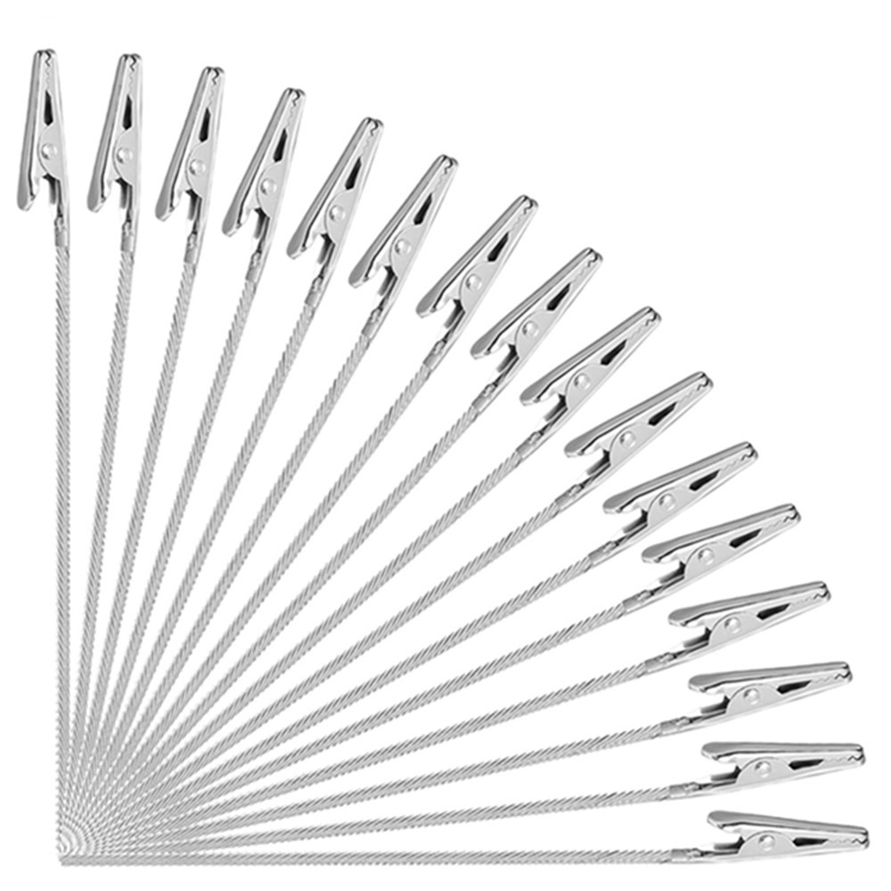 Stainless steel crocodile clip for non-insulating metal electrical testing wire rope clamp cable guide screw rod probe clip