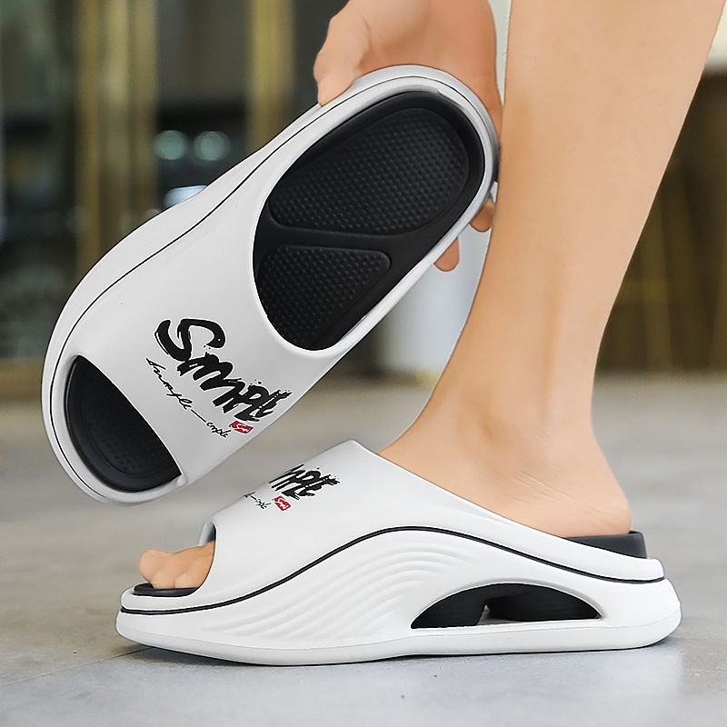 En nombre de las pantuflas de verano para hombres, doble EVA de doble capa, sensación de pisar la mierda, llevar una sola palabra, sandalias y pantuflas de playa al aire libre antideslizantes y resistentes al desgaste