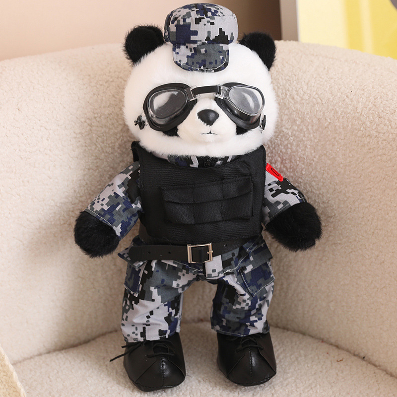 Camuflaje Panda Montar Muñeca Conejo Muñeca Soldado Soldado Hermano Peluches Soldado Veterano Memorial Ceremonia de Policía