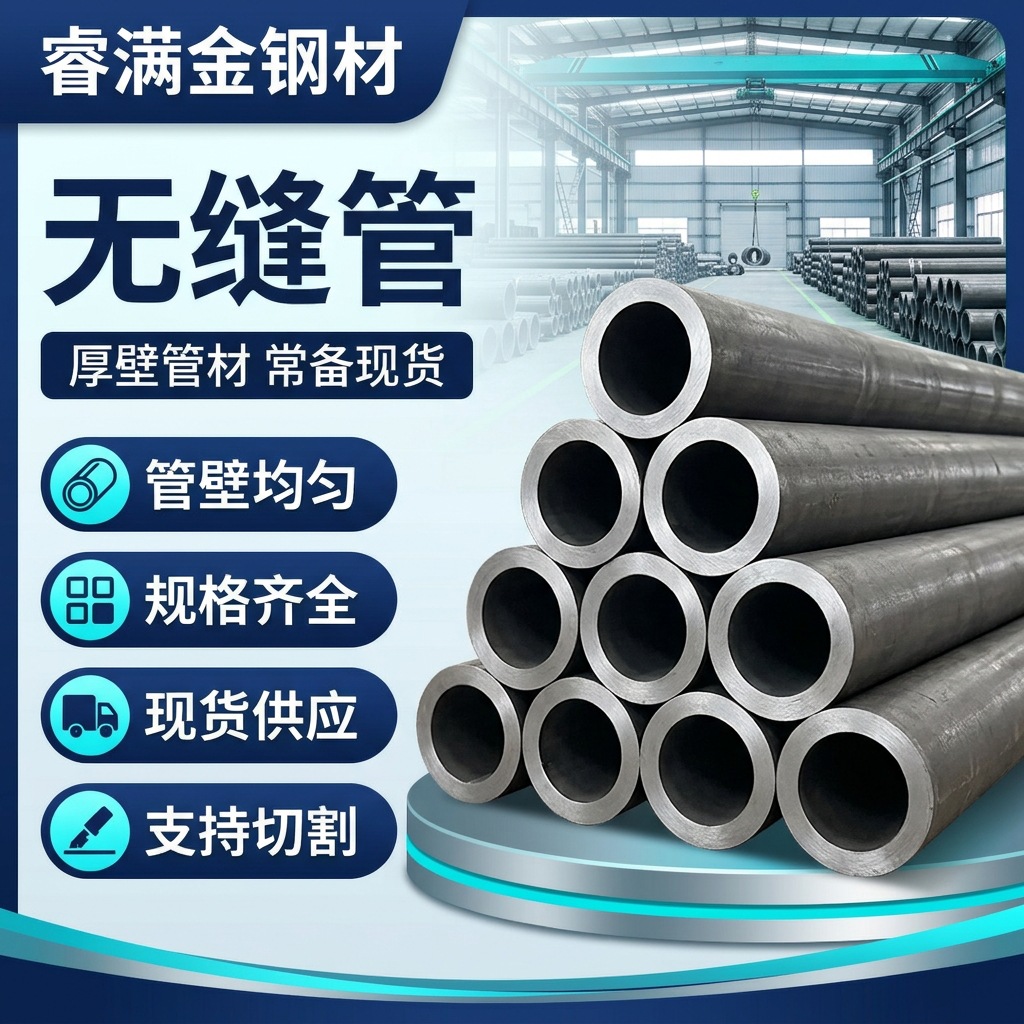 广东厂家无缝管Q345B大口径厚壁圆管低合金工程管道现货定尺6米