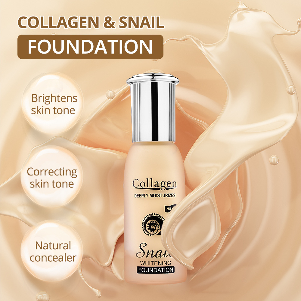 fondotinta Peimei liquido SnailCollagen Whitening Concealer Foundation_voghion.com